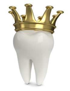 porcelain tooth with gold crown